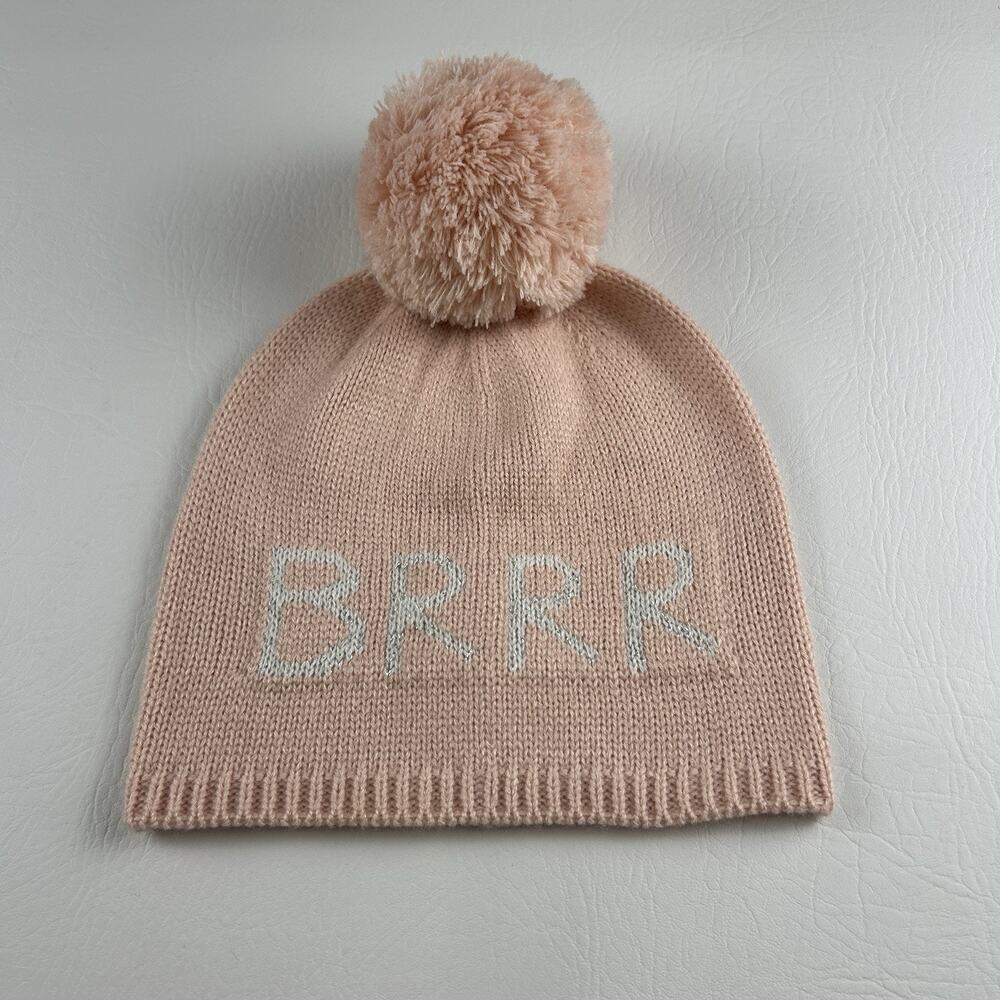 Kate Spade New York Women’s Pink Pom Pom Beanie Logo Knit Hat NWT